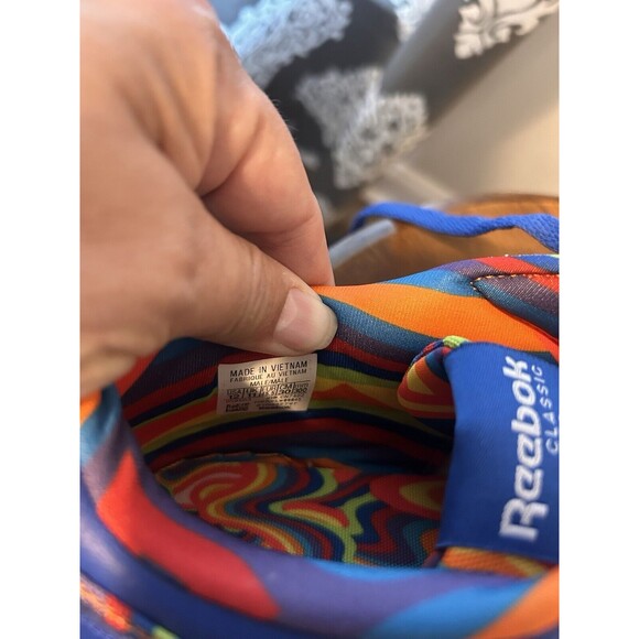 Reebok Workout Plus Mens Shoes Sz 12 Bright Blue Multi Color CN 7475 Retro Vibe - Picture 4 of 6